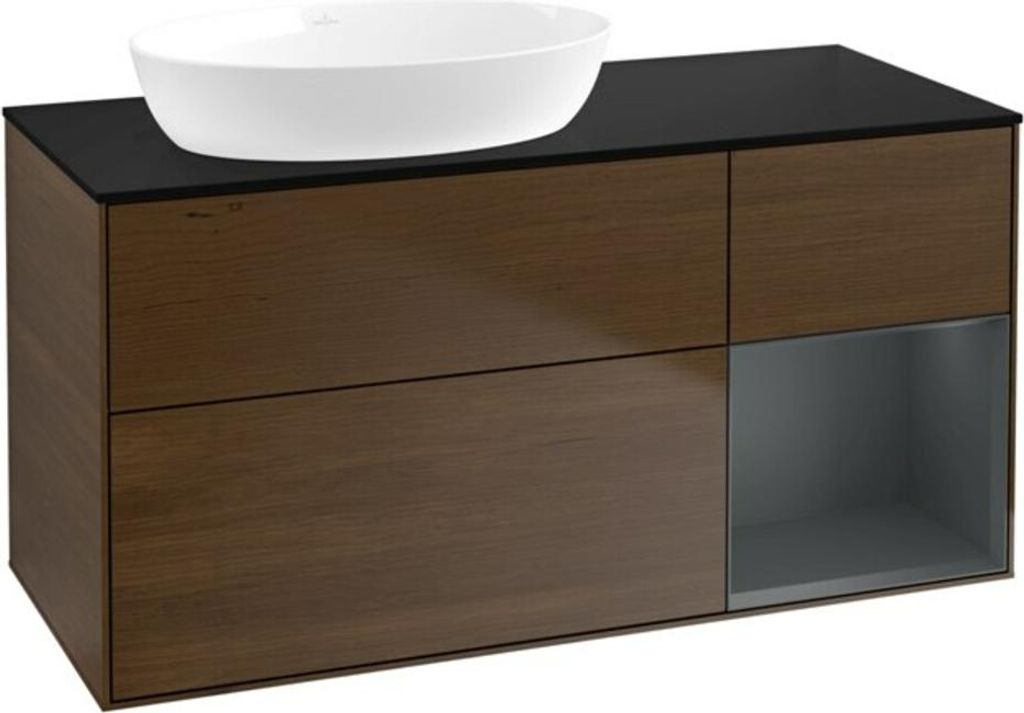 V&B Waschtischunterschrank Wandbeleuchtung Finion 120cm, Pl bla m, Reg md m Lac, wal ven
