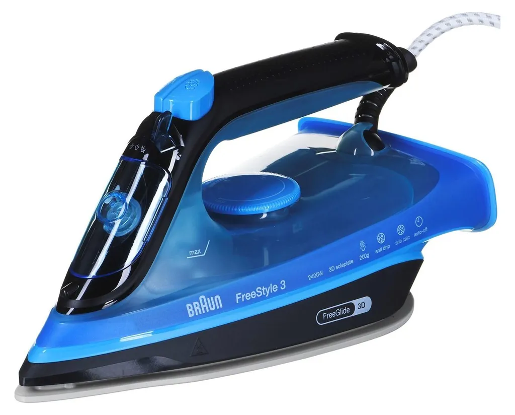 Braun FI3194BK Ferro da stiro a vapore con piastra in ceramica 2400 W Nero, Blu