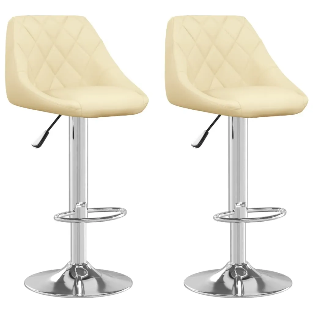 vidaXL Sgabello da bar 2 pz. Similcuoio crema