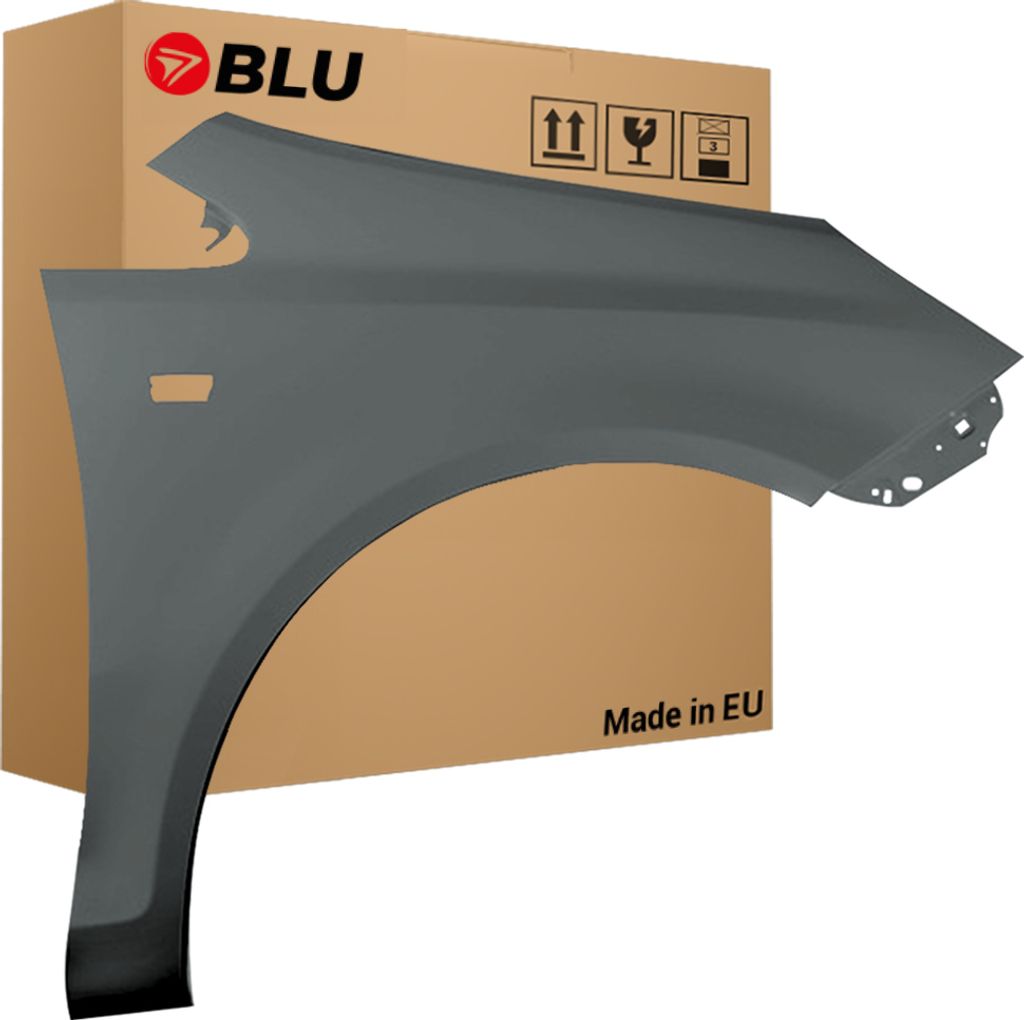 BLU Kotflügel Passend für Opel Corsa D Z177 Rechts Grau CarbonGrau | 2006-2014 | Vorderseite Vorne | Lackiert | Einbaufertig
