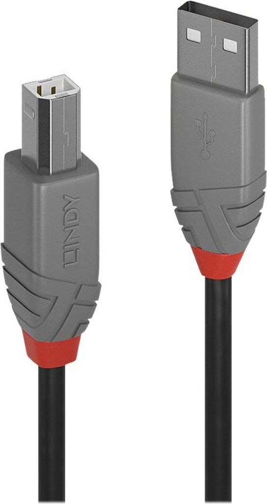 LINDY USB 2.0 Typ A an B Kabel, Anthra Line, 10m