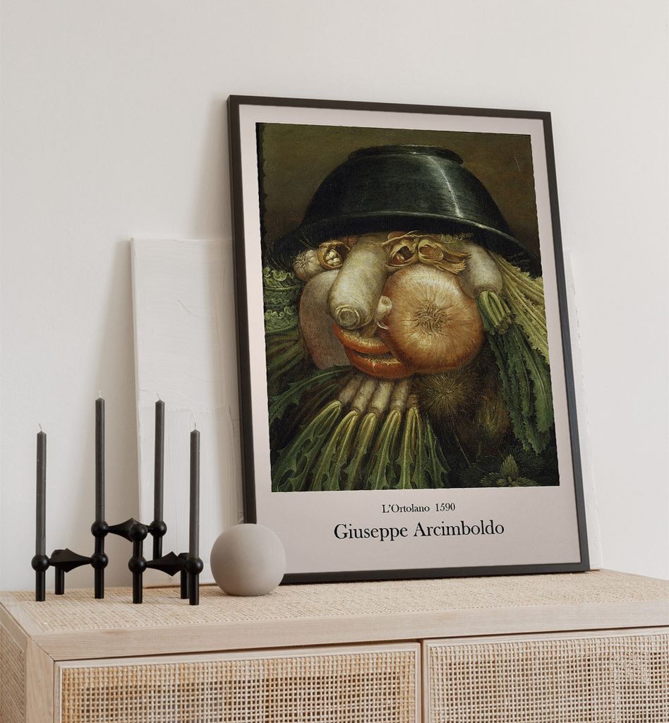 Poster Der Gemüsegärtner Arcimboldo, groesse_poster:50x70 cm, groesse_rahmen:weiß 50x70 cm