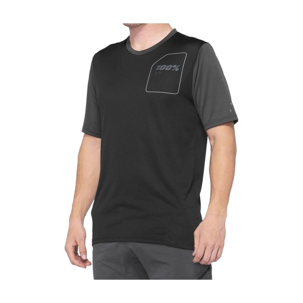 100% SPEEDLAB Kurzarm Fahrradtrikot - RIDECAMP - Grau/Schwarz XL