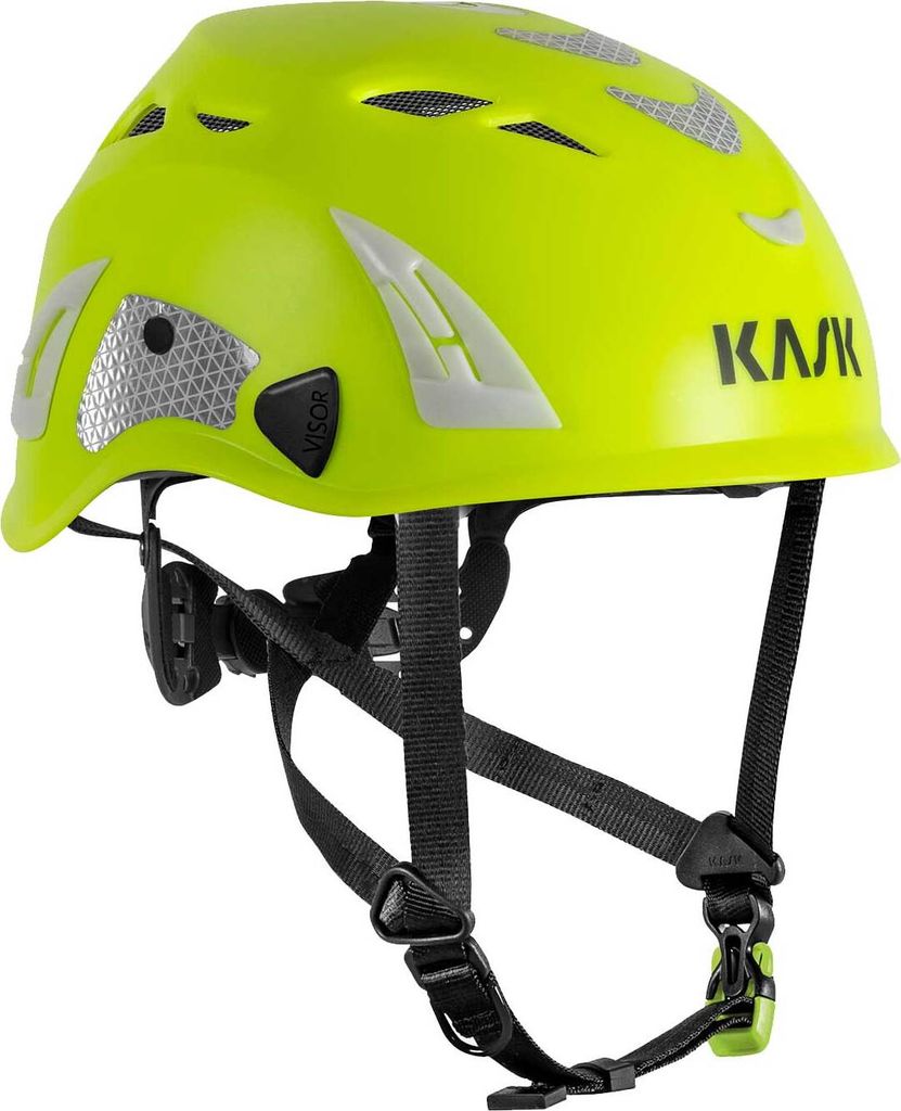 KASK Schutzhelm Superplasma PL HiViz 2.0 Arbeitsschutzhelm, Bergsteigerhelm, Industriekletterhelm - Gr. 51 - 62 cm Universal-einstellbar Farbe:gelb