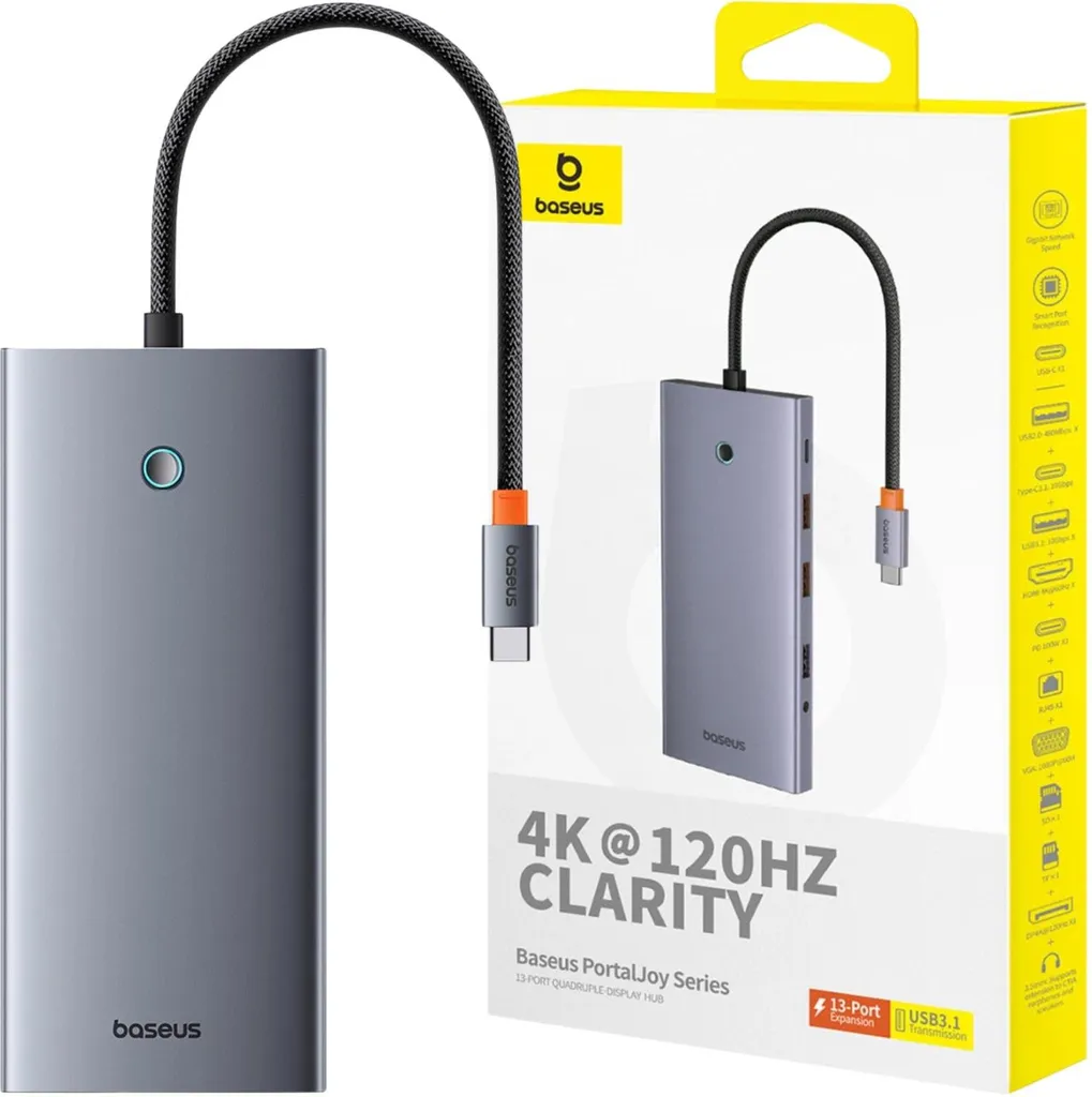 Recensione Hub Baseus 13-in-1 PortalJoy Grigio: Lavoro ovunque