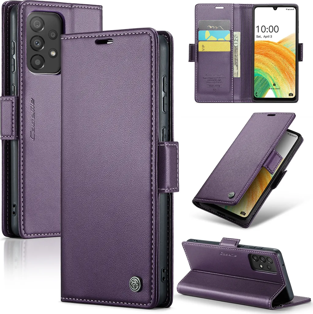 Custodia Galaxy A33 5G, Custodia in pelle con funzione stand per Samsung Galaxy A33 5G Viola