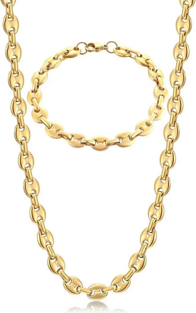 Regalo Uomo Originale: Set Collana Bracciale Chicco di Caffè