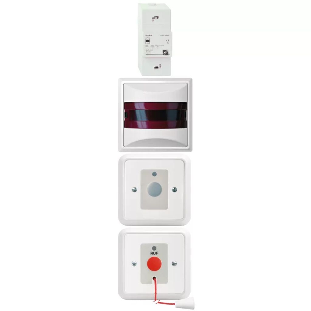 Behinderten-WC-Set reinweiß 2Tast.,Signal,Netzt ELG740174