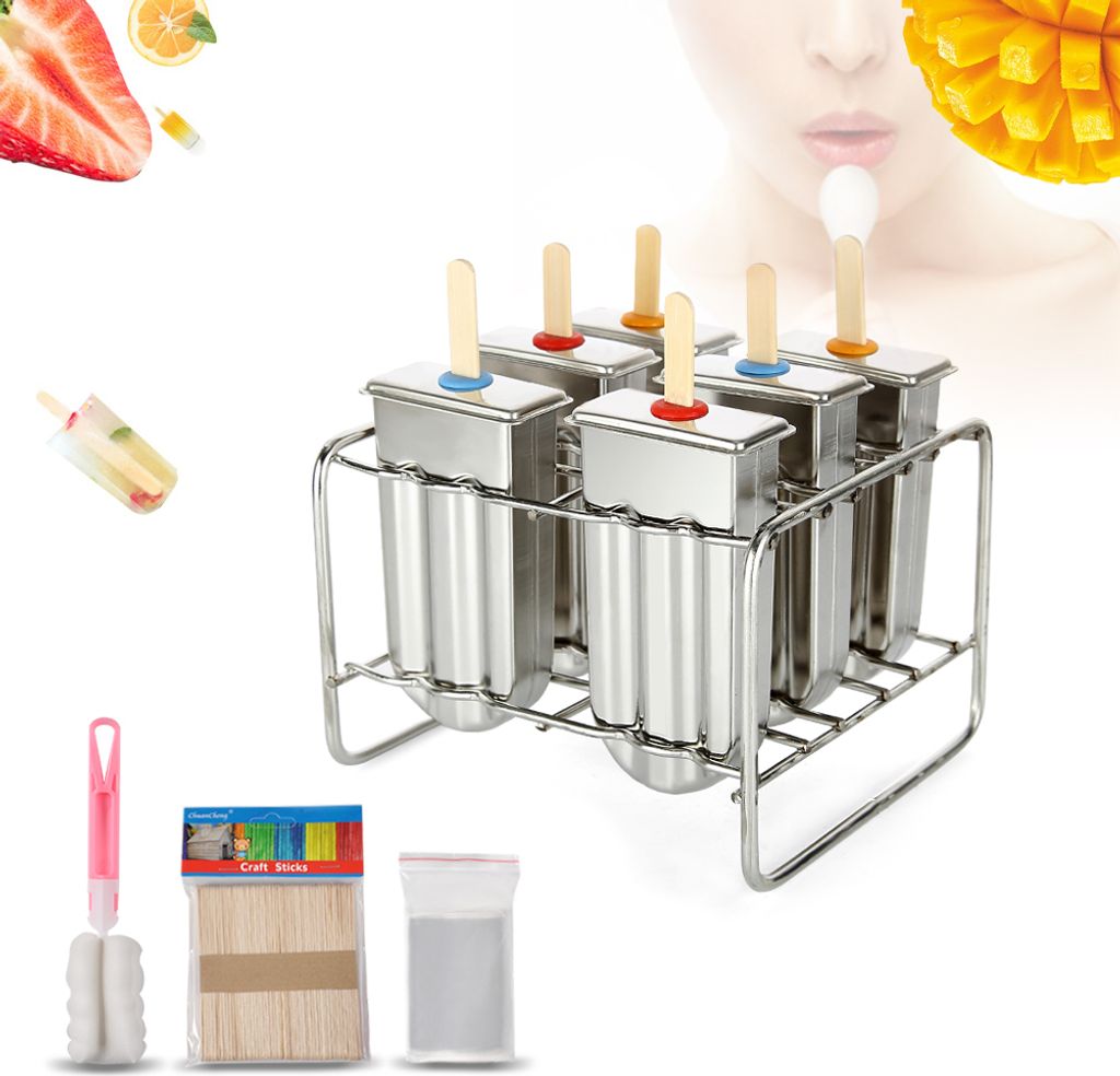 Eis am Stiel Form Edelstahl Popsicle Form Eis Form mit Edelstahl Stick Halter