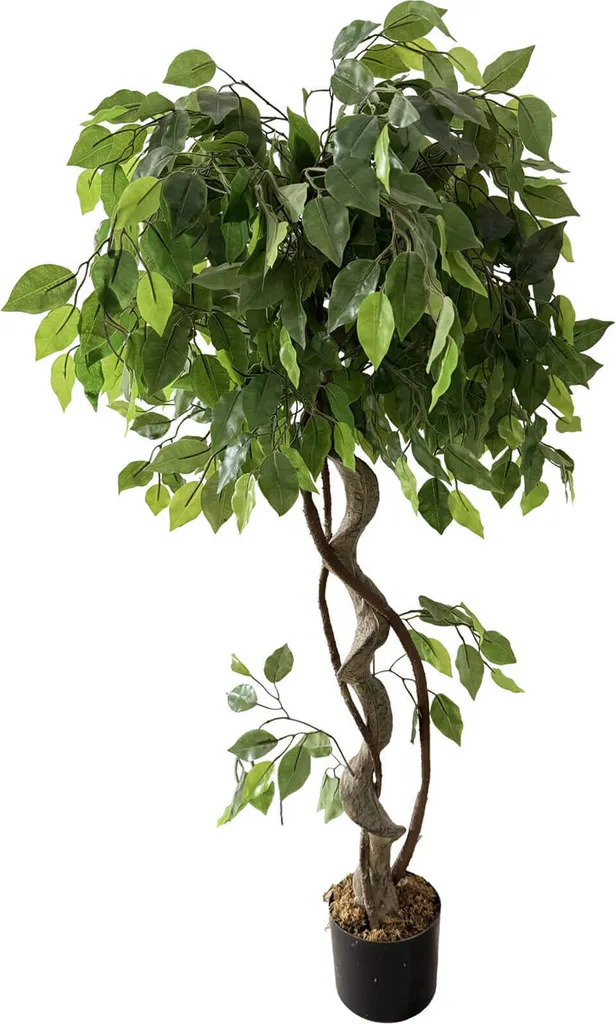 Rebecca Mobili Pianta Artificiale Ficus Acdem 120x40x40 PEVA Polietilene Verde Marrone