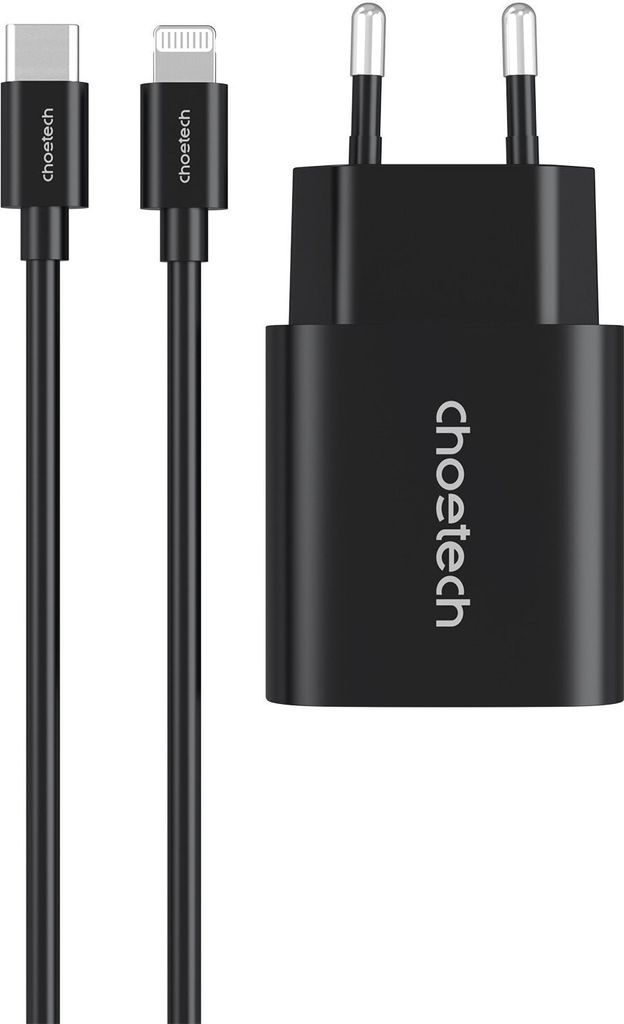 ChoeTech PD20W Typ-C Wandladegerät MFi USB-C zu Lightning Kabel, schwarz