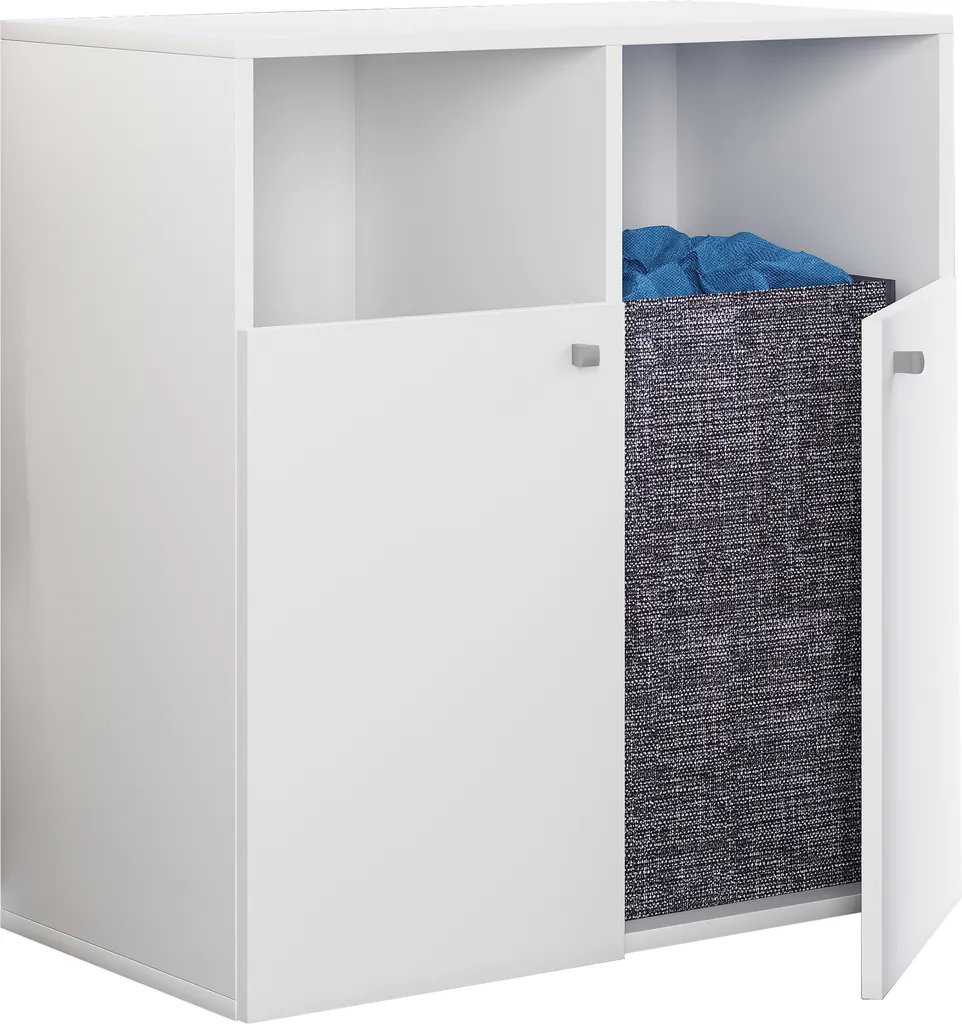 Collecteur de Linge Dreso L VCM avec Double Bac de Tri Blanc 80x74 cm