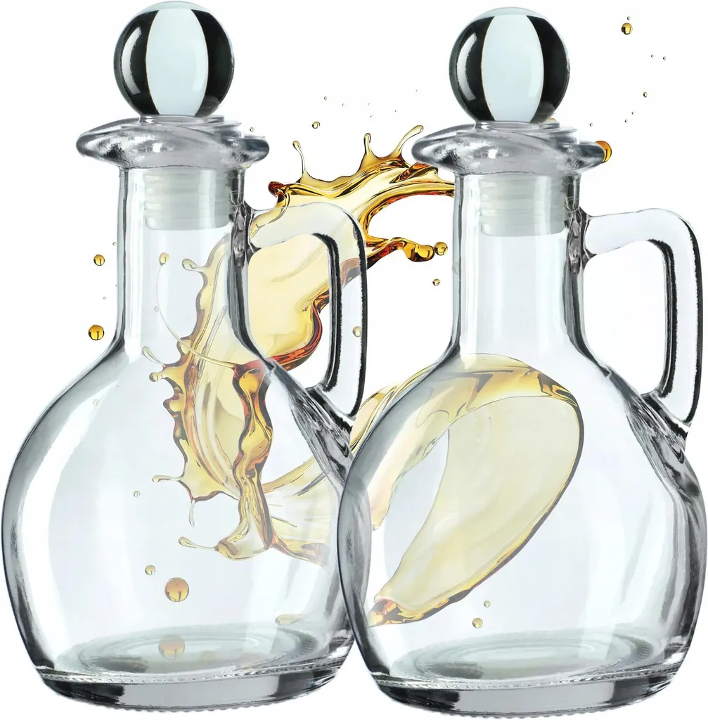 Set Oliera e Acetiera in Vetro per Tavola | 2 Bottiglie 0,5L + 0,25L