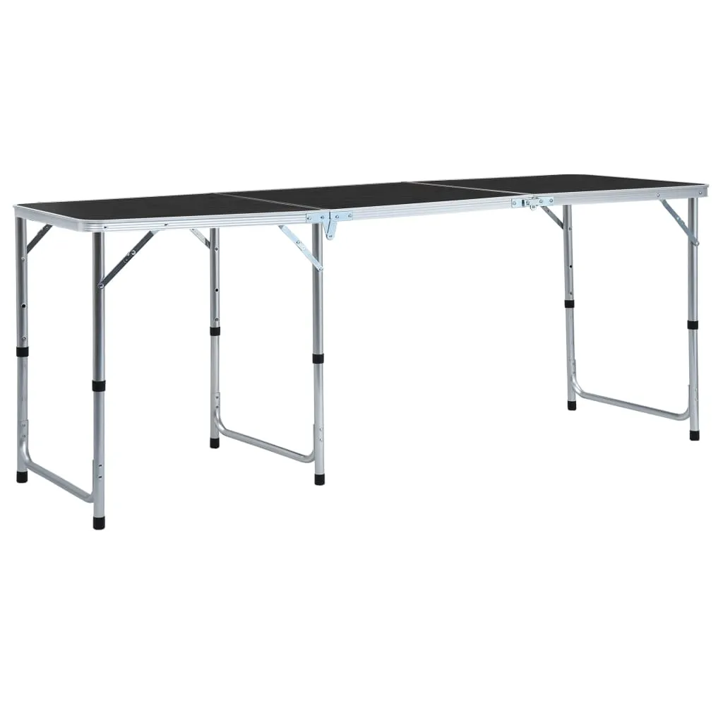 Grande Table de Camping 180x60 cm Aluminium Léger et Pliable en Valise