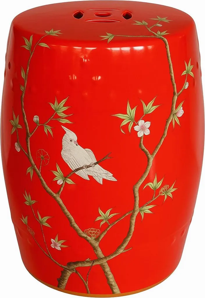 Sellette Décorative en Céramique Rouge pour Plantes ou Assise d'Appoint