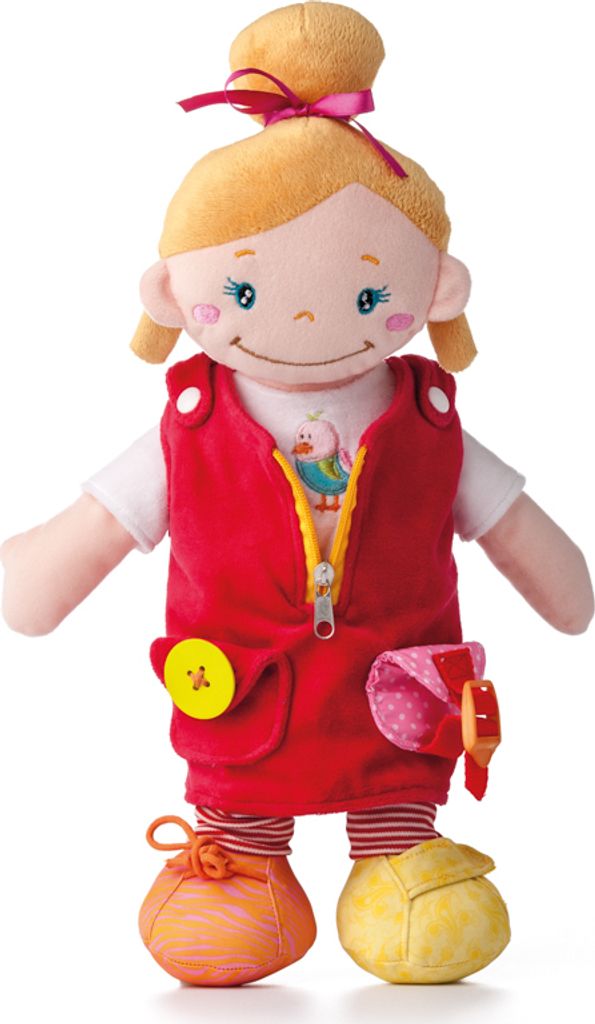 Stoffpuppe Lernpuppe ''Alani'' von Niny / Woodyland, bunt, weich, mit vielen Lerndetails