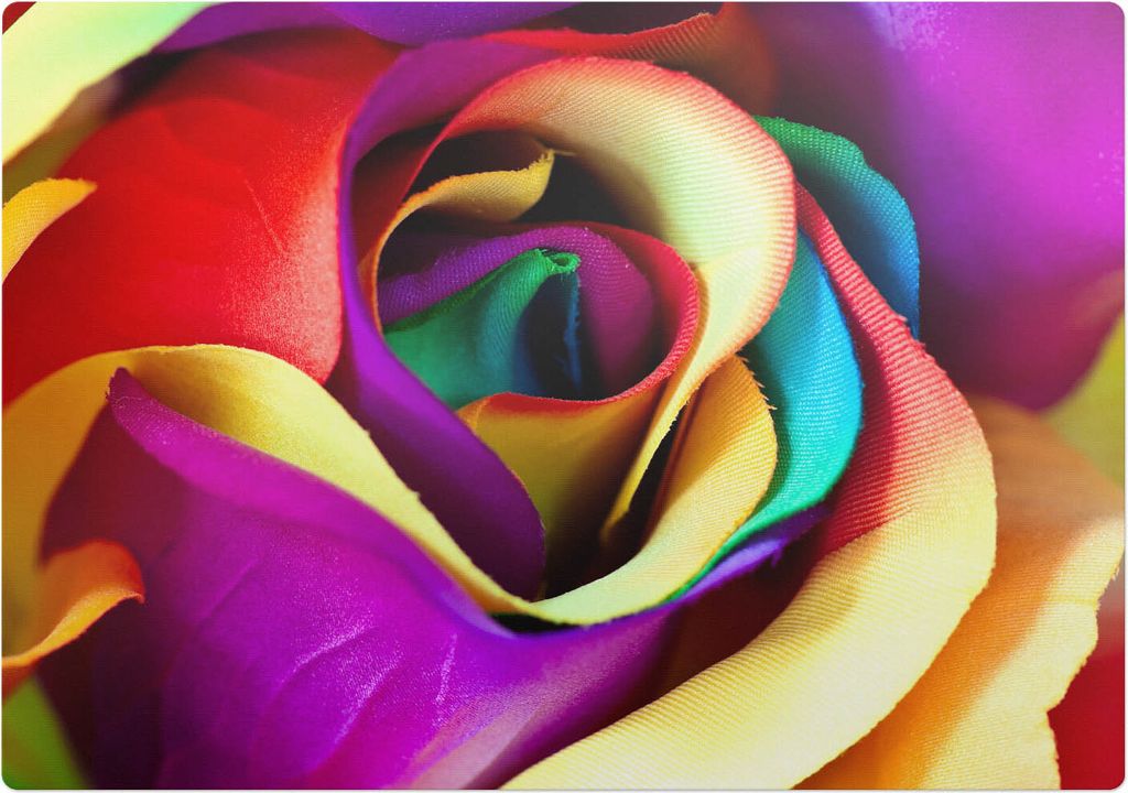 Regenbogenfarbene Blume – Bodenschutzmatte – Stuhlunterlage 100x100 cm – Rutschfest – Hartbodenmatte