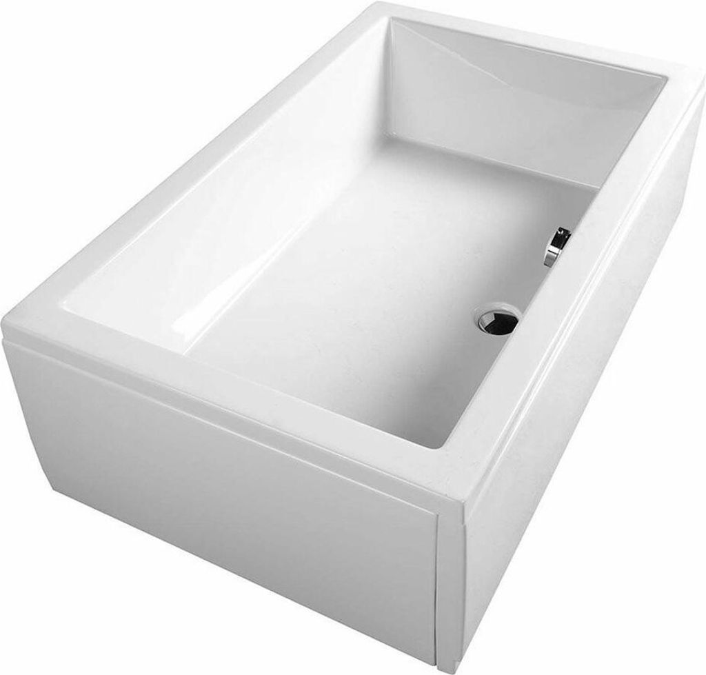 A white bathtub is shown from a high angle against a white background.