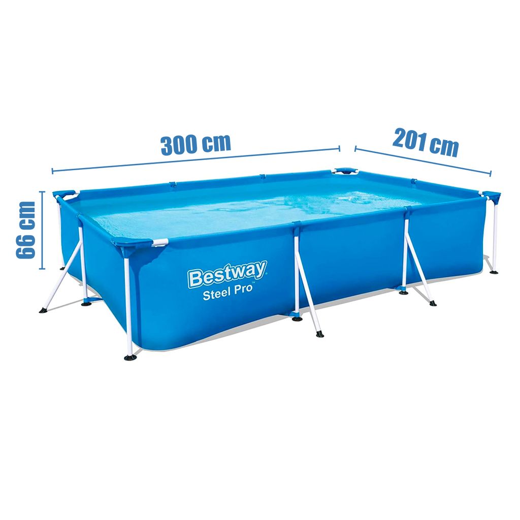Family Swimming Pool Frame 300x200x75cm Schwimmbecken Planschbecken von INTEX 
