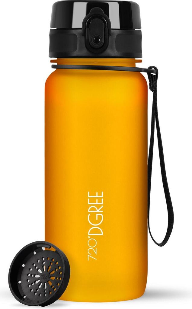 uberBottle softTouch Trinkflasche mit Sieb 650ml / Honey Yellow/ 720DGREE