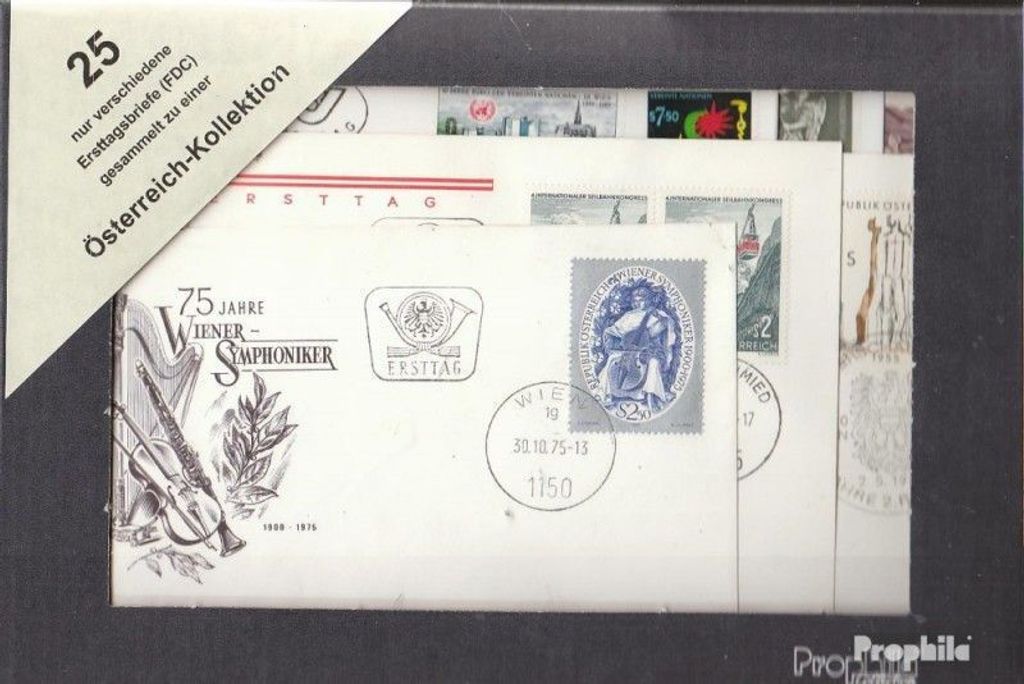 Briefmarken Österreich 25 verschiedene Erstagsbriefe FDC