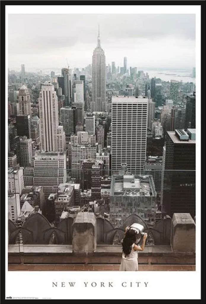 Poster New York encadré vitre acrylique Shinsuke prêt à suspendre