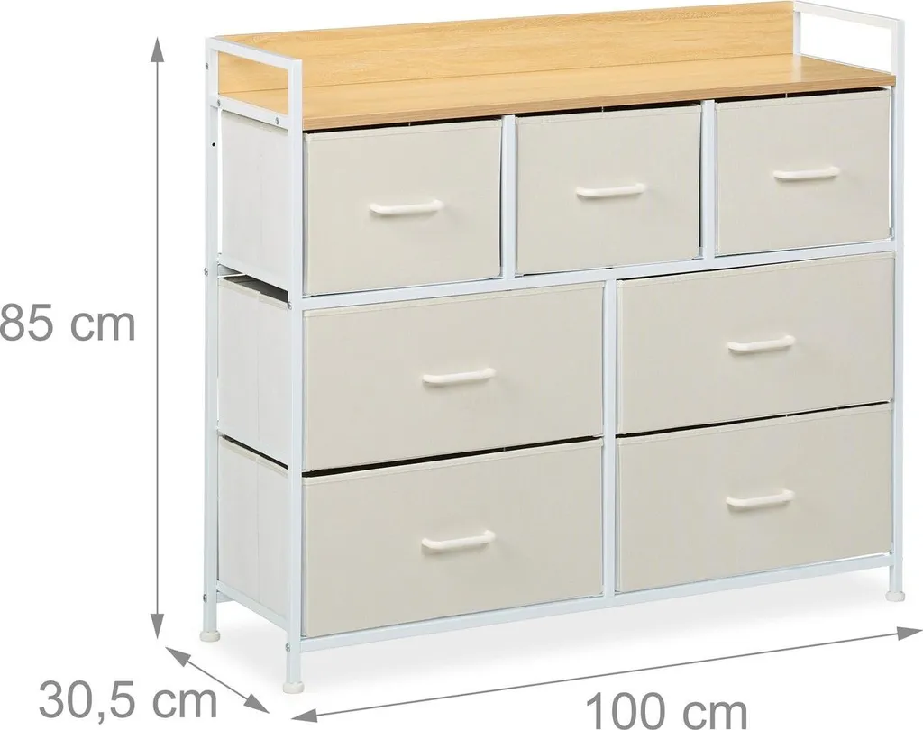 Bureau à 7 compartiments Modèle B7-Organize Chêne Clair 120x60 cm - 4