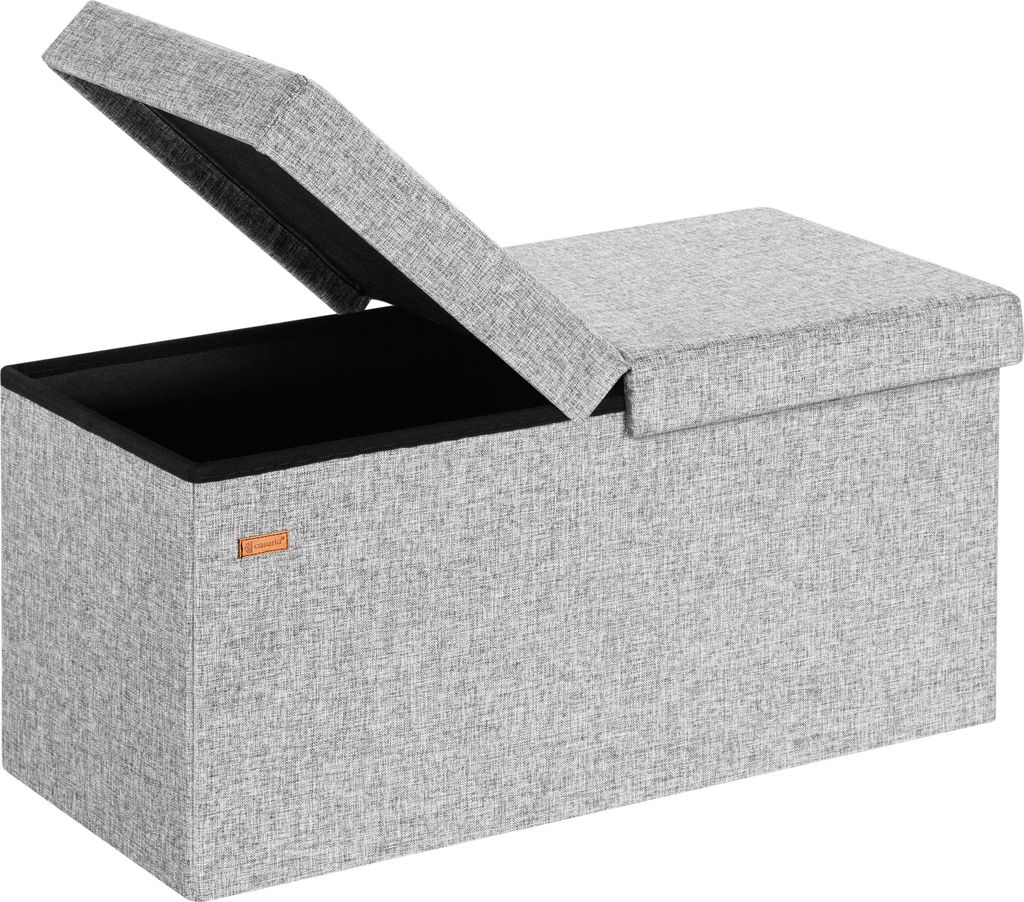 Casaria Banc de rangement gris clair 80x40x40cm Coffre de Image du produit 