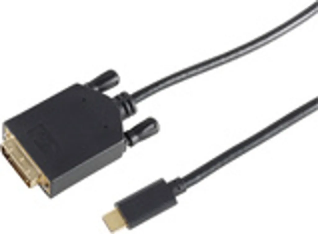 Câble Adaptateur USB C vers DVI-D S-Conn 10-58185 - Longueur 1.8m Noir