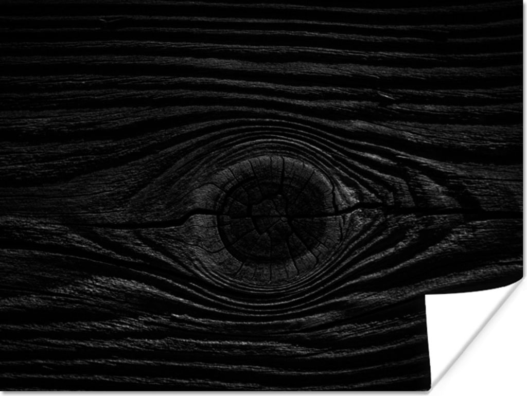 MuchoWow Poster Holz - Schwarz - Weiß - Design - Strukturen 80x60 cm - Kunst für zu Hause