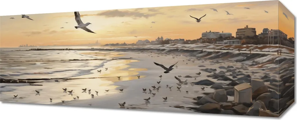 Habillage Mural Panoramique 50x20 cm - Solution Déco Mer et Crépuscule