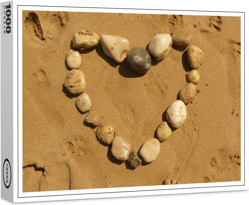 raxxa Premium-Puzzle "Liebesherz am Strand", 1000 Teile