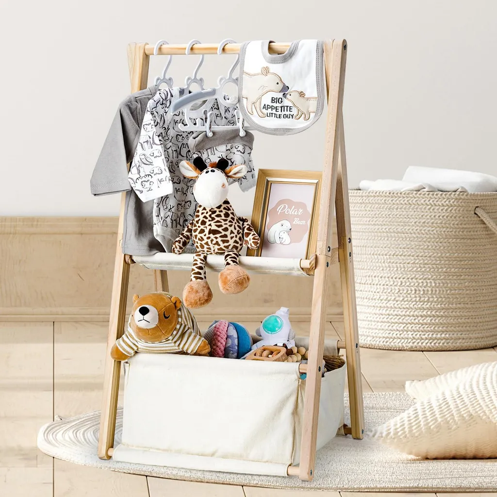 Cadeau de naissance pour futurs parents, panier bois décoratif à étages
