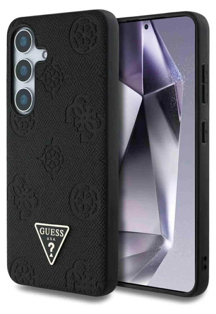 Etui Guess Grained Hot Stamp Peony Pattern Triangle Logo Immagine del prodotto 