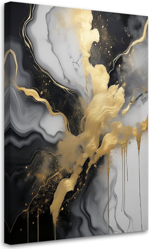 Leinwandbild Abstraktion Marmor Glamour Goldene 70x100 Feeby Gold bild für die wand bereit zum aufhängen