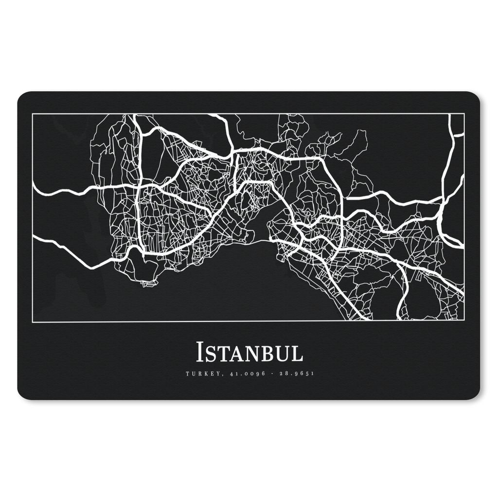 MuchoWow Mauspad Mousepad Stadtplan - Istanbul - Karte 27x18 cm - Mousepads - Maus Mat - Pad - Mausunterlage - Büroartikel - Desk Matten