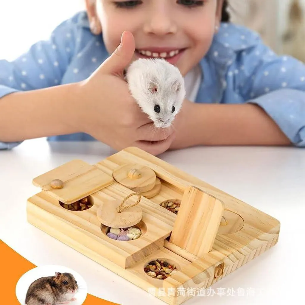 Set de Jouets de Recherche pour Hamster et Rongeurs en Bois Naturel 6pcs