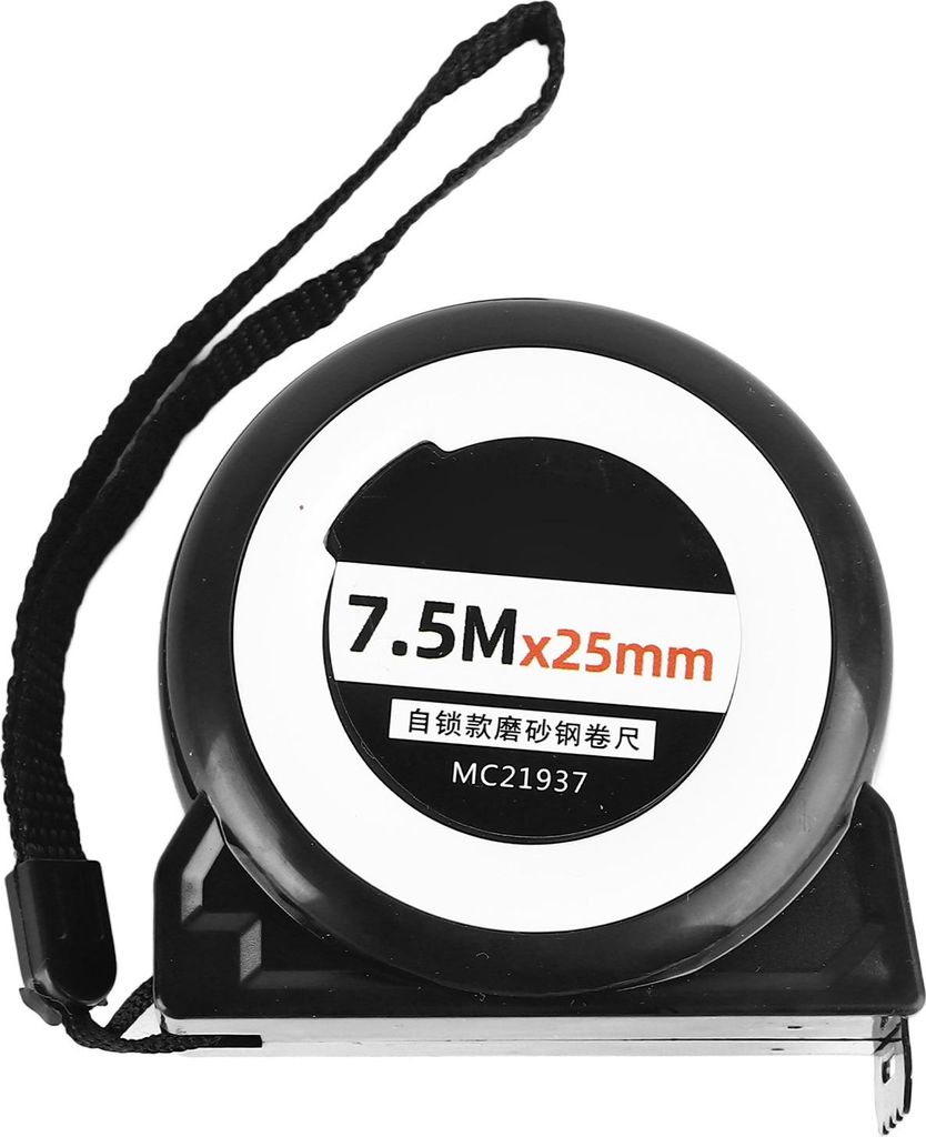 Maßband 7,5 m x 25 mm, hochpräzise, mattiertes Stahl-Maßband mit Selbstverriegelung für den Haushalt