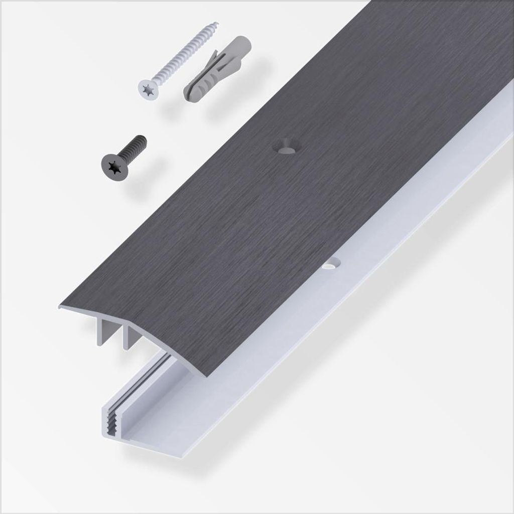 alfer Niveauausgleichs- Träger-Profil 1 m, 45 x 7 - 15 mm dunkelgrau