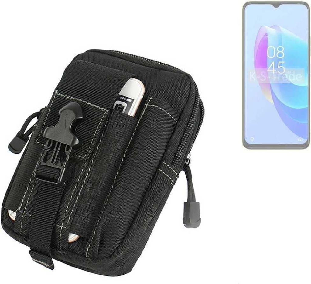 K-S-Trade Gürtel Tasche kompatibel mit Tecno Spark 9 Pro Gürteltasche Holster Schutz Hülle Handy Hülle Smartphone outdoor Handy-Hülle schwarz