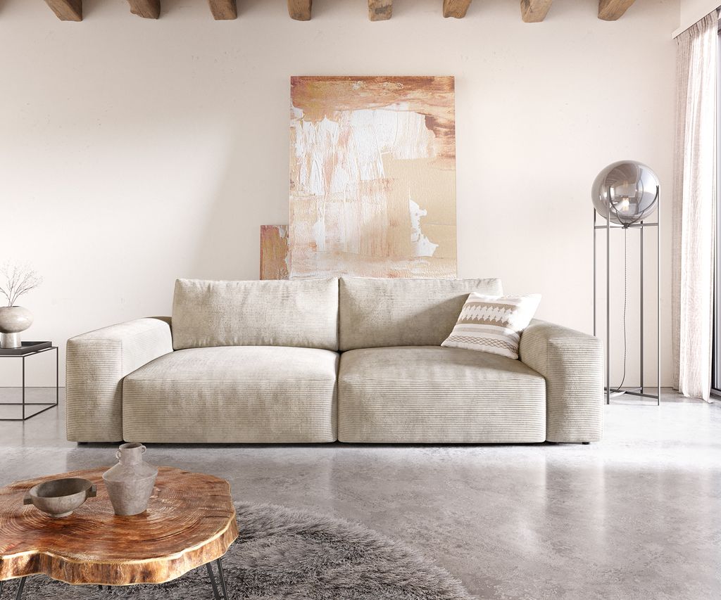 DELIFE Big Sofa Lanzo XL 20x20 cm Cord Beige