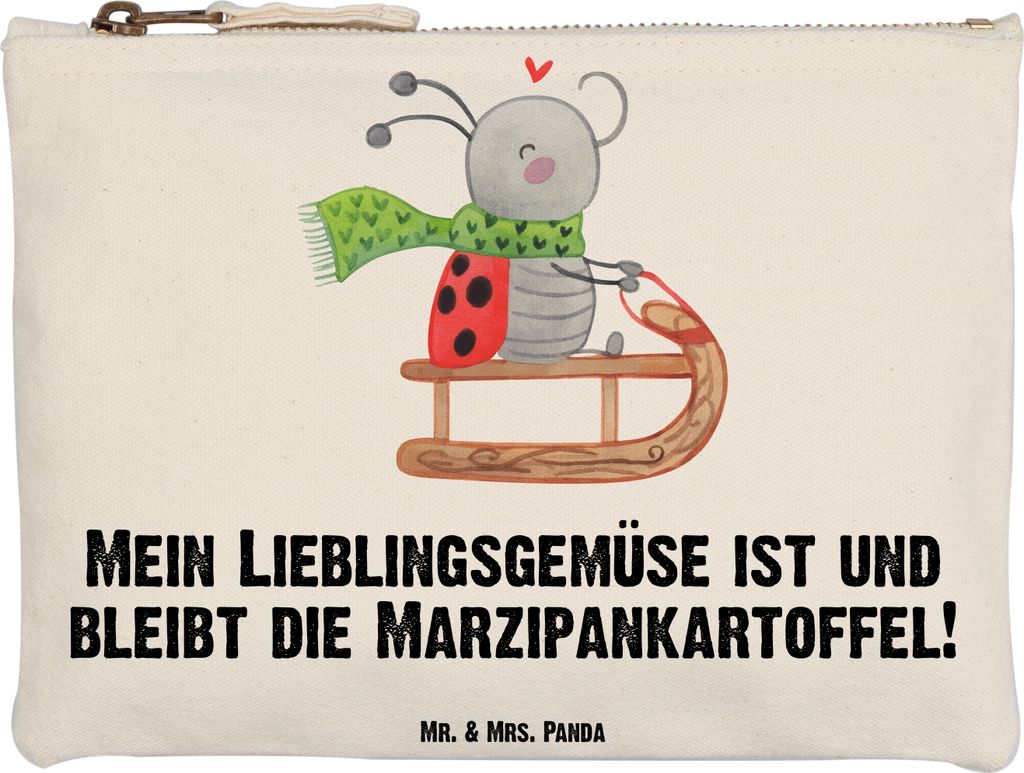 Mr. & Mrs. Panda toiletry bag Smörle Rodeln Grösse XL Große - Weiß - Geschenk, Pouch, Stoffbeutel, Federmappe, Marzipan, Kosmetiktasche, Federt...
