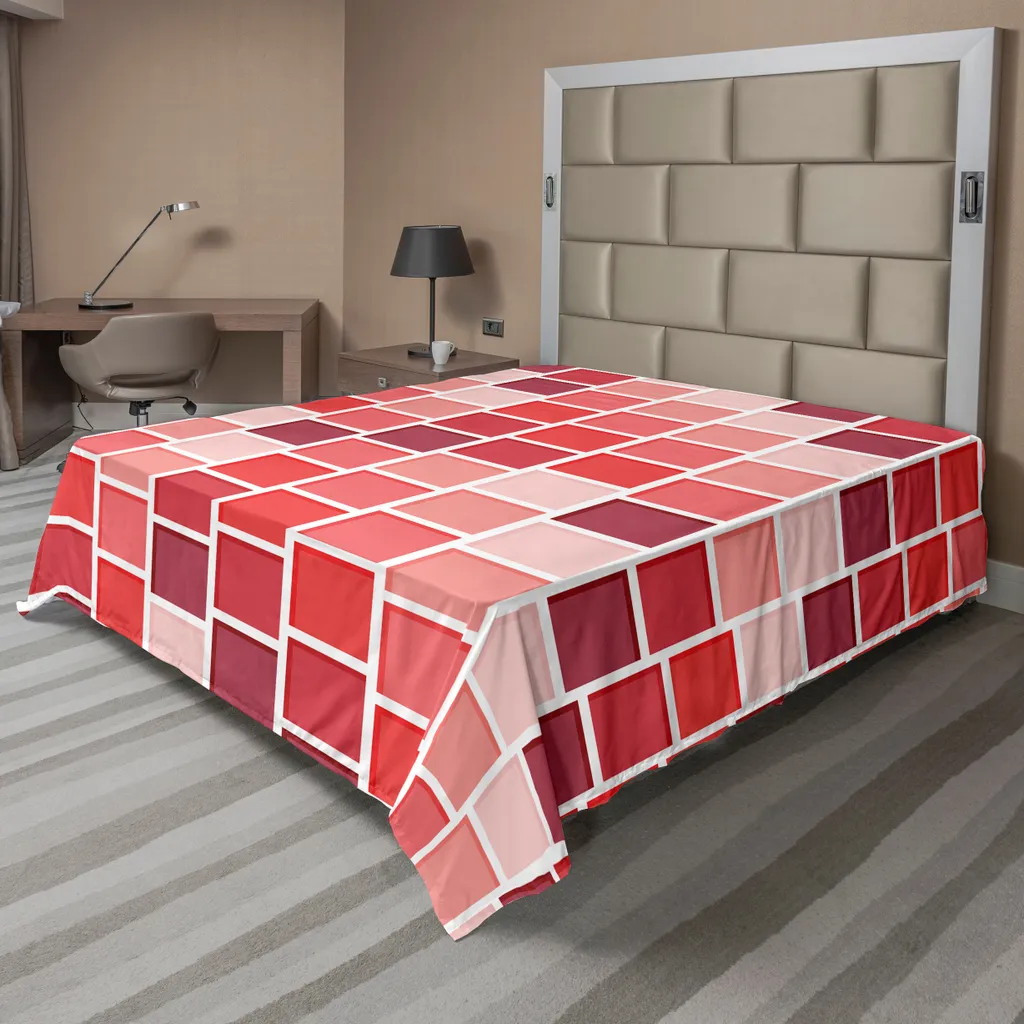 Drap de lit grand format 266x260 cm pour lit double décoratif rose