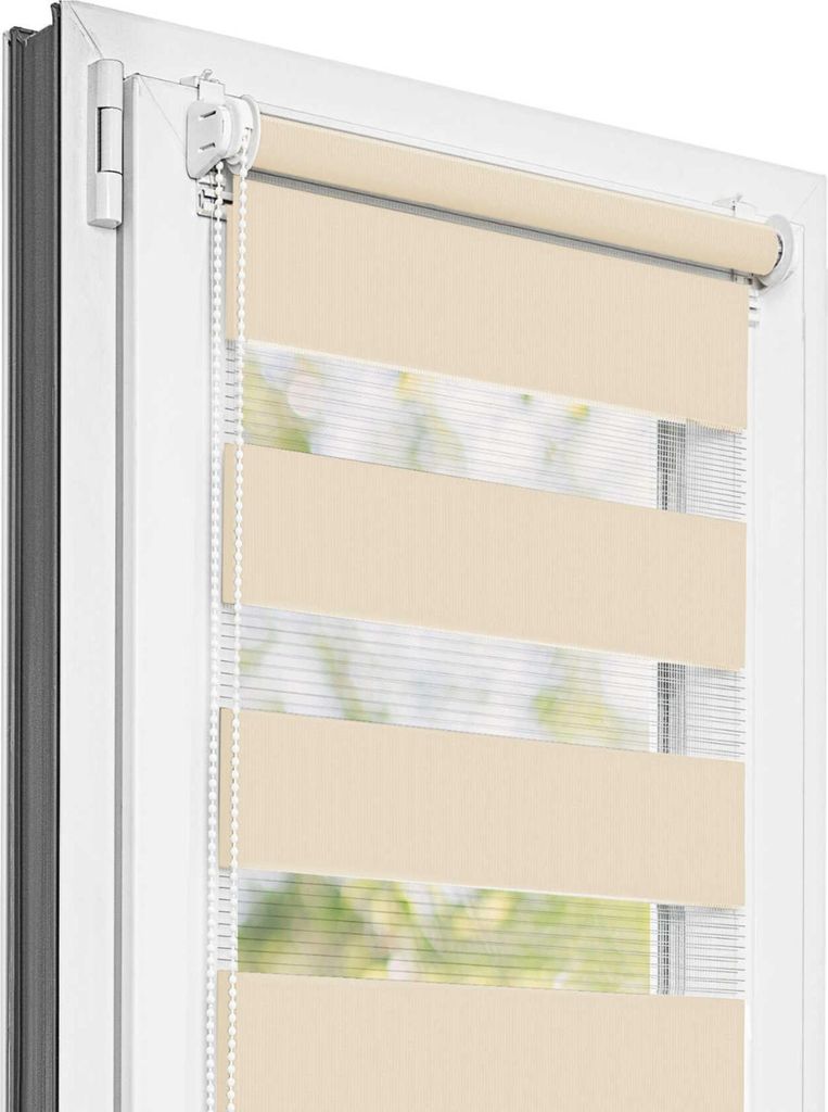 Estika dvojitá roleta Klemmfix – 55 cm x 150 cm – Béžová – Obrázek produktu 