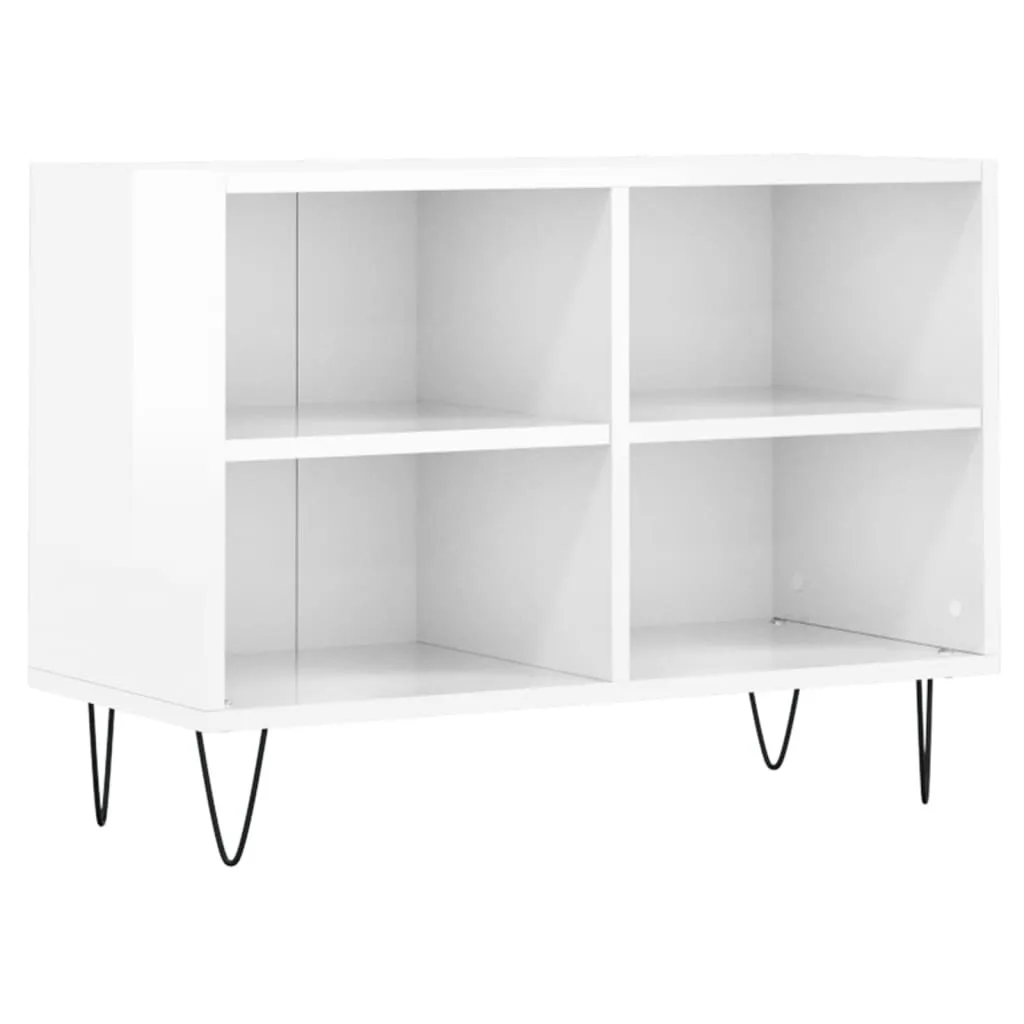 Mobile Porta TV Bianco Lucido SYFAX 69,5x30x50cm - Legno Multistrato