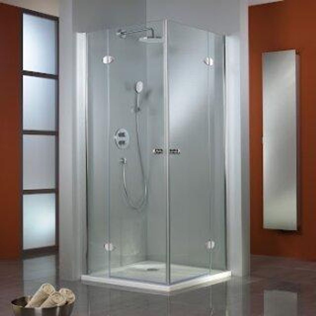 HSK 620014-41-1650 Premium Classic Eckeinstieg 4-teilig 800x800x2000mm Chromoptik Linea 02 mit Edelglas-Beschichtung