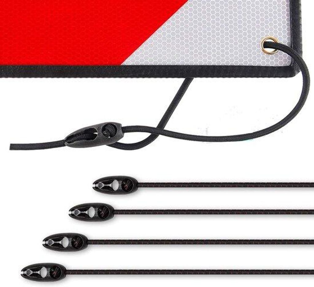 Sicherheitsleine für Warnsignale für Italien und Spanien, 4 Stück 60cm Schildhalter Fahrrad Fahrradträger mit elastischer Befestigung Riemen f...