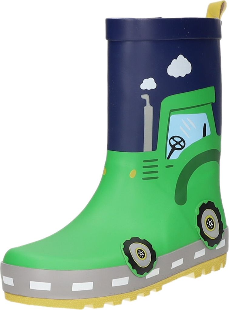 Sneakers Kinder-Gummistiefel Trecker Grün-Blau-Gelb-Mehrfarbig, Farbe:grün, EU Größe:26