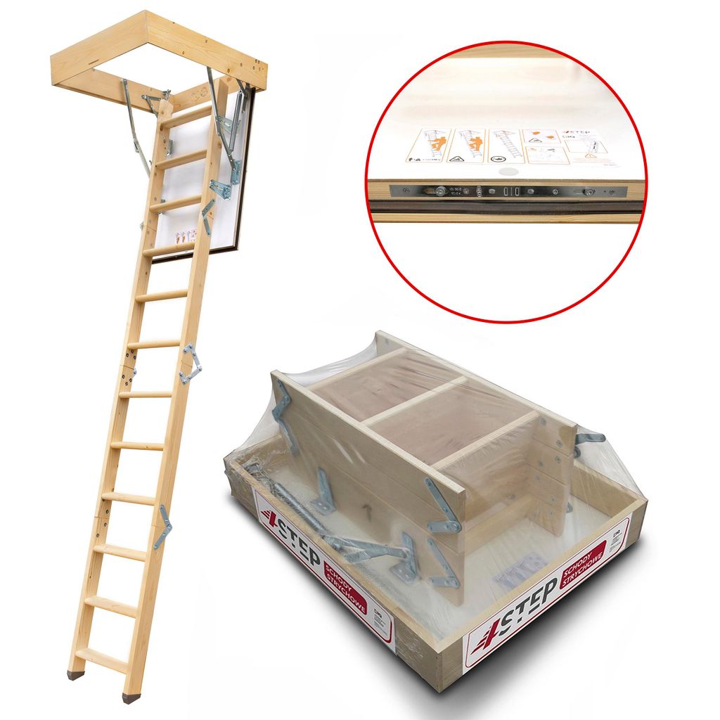 4Step Bodentreppe Gedämmt GREENLINE Dachbodentreppe 90x70 cm 35mm 1,05W/m2K bis zu 280 cm