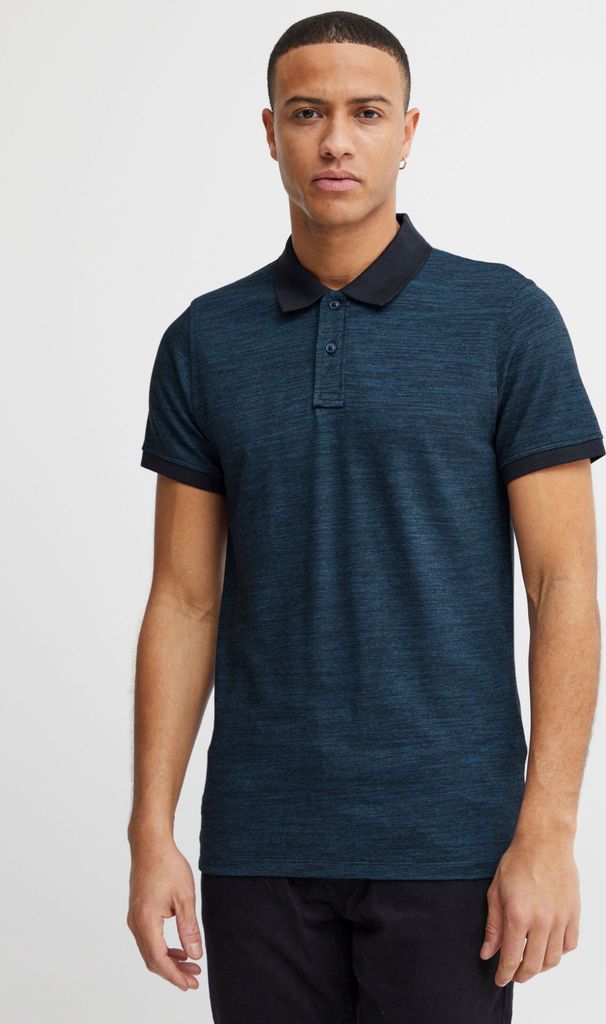 Blend BHAlfredo Herren Poloshirt Polohemd mit Polokragen abgesetzter Kragen Strukturiertes Muster Regular Fit Hochwertige Baumwolle